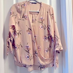 West Key Stitch Fix Blouse, Pale Pink Floral, Large.